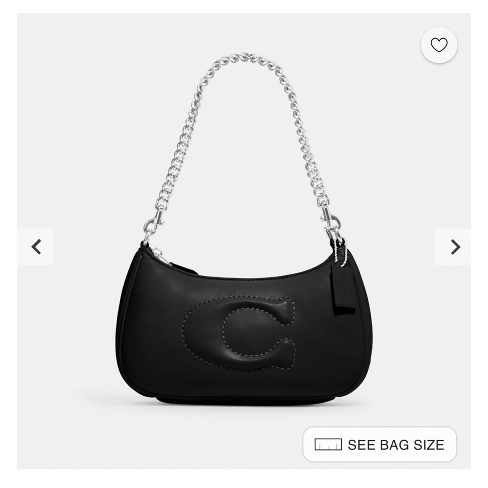 Teri Coach Outlet Black Leather Shoulder Bag  Signature Quilting